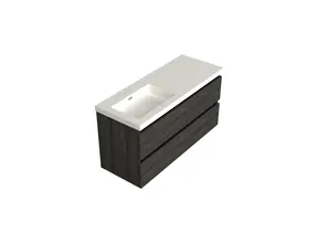 Wastafelonderkast Lumiere Zwart Eiken Links 1-uitsparing - 120x45x58cm