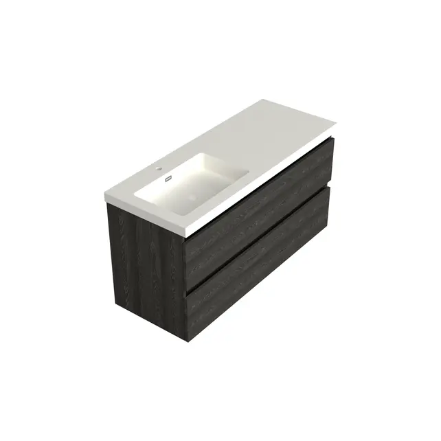 Wastafelonderkast Lumiere Zwart Eiken Links 1-uitsparing - 120x45x58cm