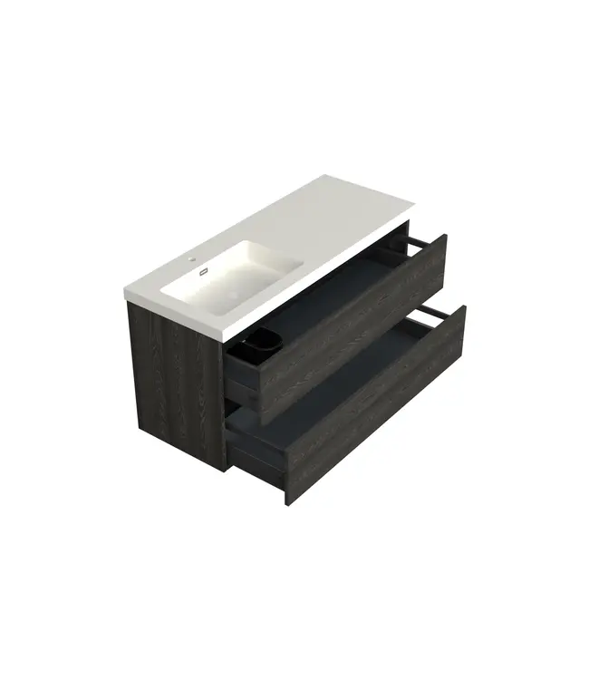 Wastafelonderkast Lumiere Zwart Eiken Links 1-uitsparing - 120x45x58cm