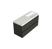 Wastafelonderkast Lumiere Zwart Eiken Rechts 1-uitsparing - 120x45x58cm