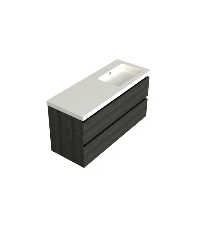 Wastafelonderkast Lumiere Zwart Eiken Rechts 1-uitsparing - 120x45x58cm