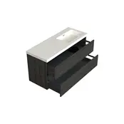 Wastafelonderkast Lumiere Zwart Eiken Rechts 1-uitsparing - 120x45x58cm