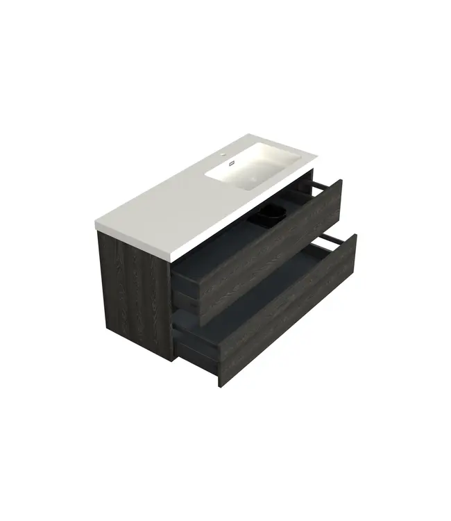 Wastafelonderkast Lumiere Zwart Eiken Rechts 1-uitsparing - 120x45x58cm