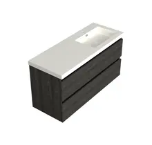 Wastafelonderkast Lumiere Zwart Eiken Rechts 1-uitsparing - 120x45x58cm