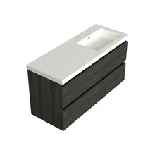 Wastafelonderkast Lumiere Zwart Eiken Rechts 1-uitsparing - 120x45x58cm