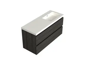 Wastafelonderkast Lumiere Zwart Eiken Rechts 1-uitsparing - 120x45x58cm