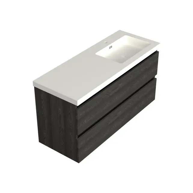 Wastafelonderkast Lumiere Zwart Eiken Rechts 1-uitsparing - 120x45x58cm