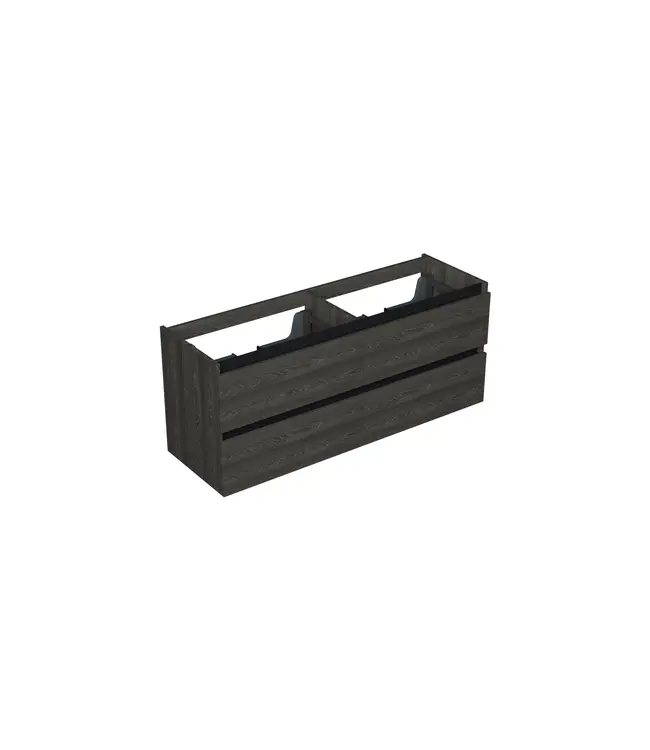 Wastafelonderkast Lumiere Zwart Eiken 4-lades - 140x45x58cm - 2-uitsparingen