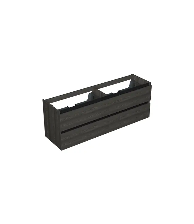 Wastafelonderkast Lumiere Zwart Eiken 4-lades - 160x45x58cm - 2-uitsparingen