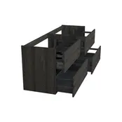 Wastafelonderkast Lumiere Zwart Eiken 4-lades - 200x45x58cm - 2-uitsparingen