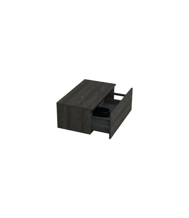 Badkamermeubel met Topblad Lumiere Zwart Eiken 80cm MDF 1 sofclose lade