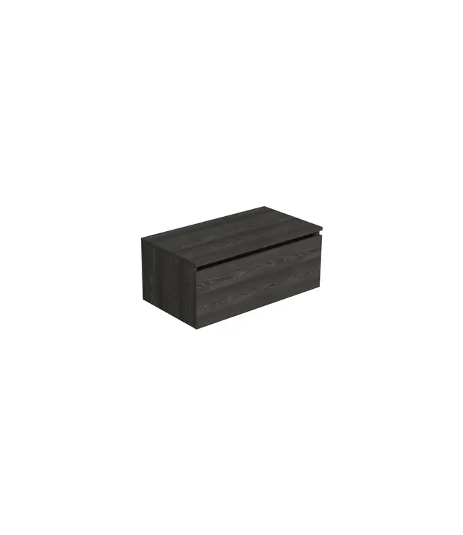 Badkamermeubel met Topblad Lumiere Zwart Eiken 80cm MDF 1 sofclose lade