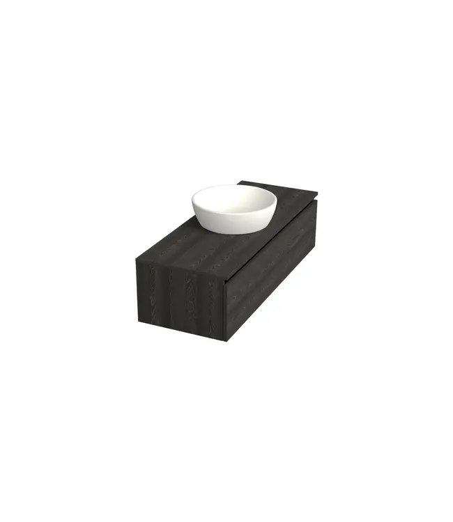 Badkamermeubel met Topblad Lumiere Zwart Eiken 120cm MDF 1 sofclose lade