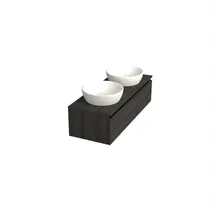 Badkamermeubel met Topblad Lumiere Zwart Eiken 120cm MDF 1 sofclose lade