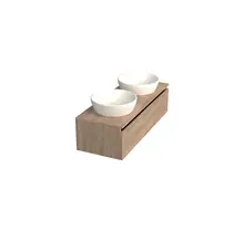 Badkamermeubel met Topblad Uludag Rustiek Eiken 120cm MDF 1 sofclose lade