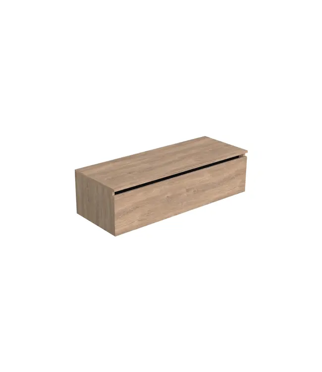 Badkamermeubel met Topblad Uludag Rustiek Eiken 120cm MDF 1 sofclose lade