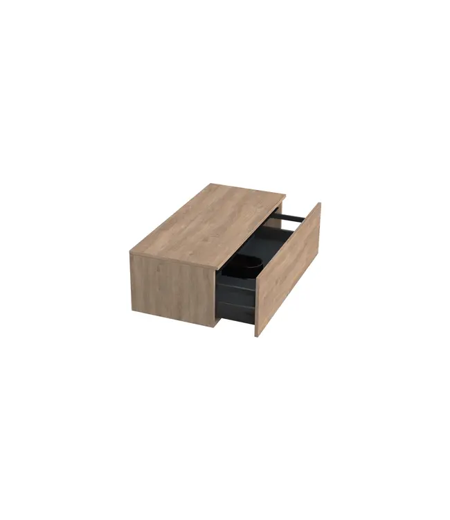 Badkamermeubel met Topblad Uludag Rustiek Eiken 100cm MDF 1 sofclose lade