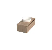 Badkamermeubel met Topblad Uludag Rustiek Eiken 100cm MDF 1 sofclose lade