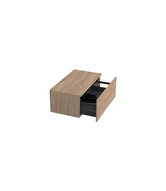 Badkamermeubel met Topblad Uludag Rustiek Eiken 80cm MDF 1 sofclose lade