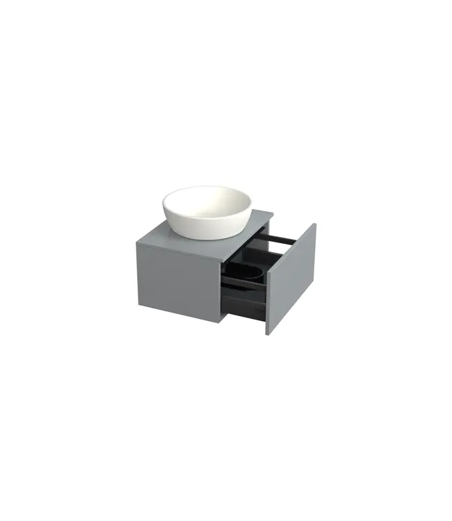 Badkamermeubel met Topblad Lumuiere Mat Grijs 60cm MDF 1 sofclose lade