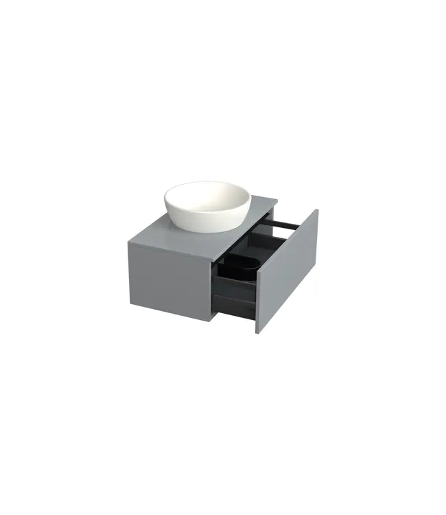 Badkamermeubel met Topblad Lumuiere Mat Grijs 80cm MDF 1 sofclose lade