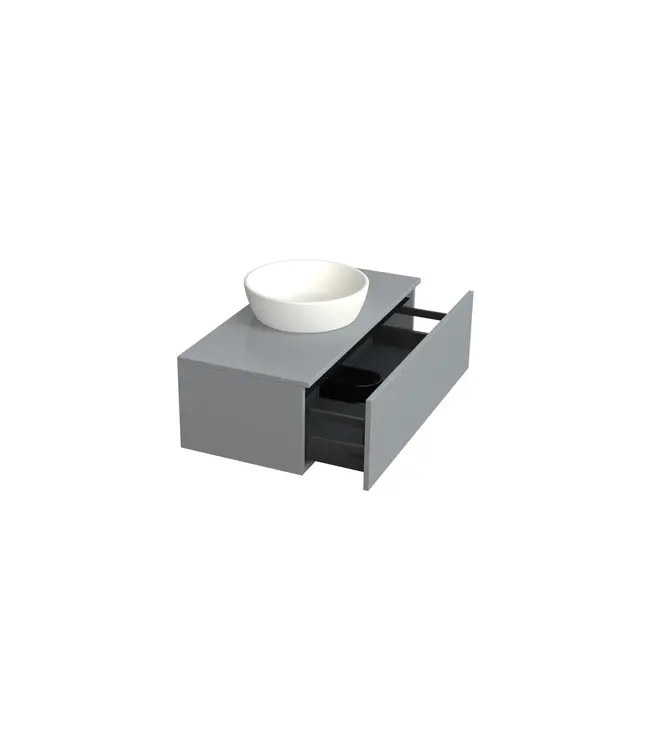 Badkamermeubel met Topblad Lumuiere Mat Grijs 100cm MDF 1 sofclose lade