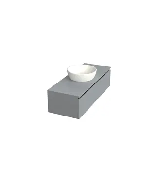 DutchLine Badkamermeubel met Topblad Lumuiere Mat Grijs 120cm MDF 1 sofclose lade