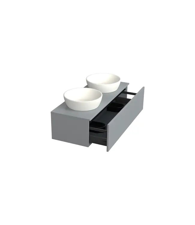 Badkamermeubel met Topblad Lumuiere Mat Grijs 120cm MDF 1 sofclose lade