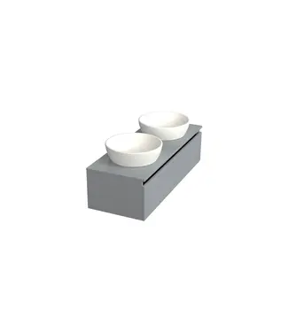 DutchLine Badkamermeubel met Topblad Lumuiere Mat Grijs 120cm MDF 1 sofclose lade