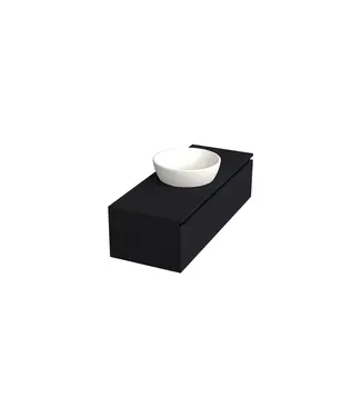 DutchLine Badkamermeubel met Topblad Lumuiere Mat Zwart 120cm MDF 1 sofclose lade - Copy