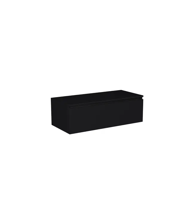 Badkamermeubel met Topblad Lumuiere Mat Zwart 100cm MDF 1 sofclose lade