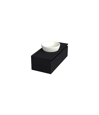 DutchLine Badkamermeubel met Topblad Lumuiere Mat Zwart 100cm MDF 1 sofclose lade