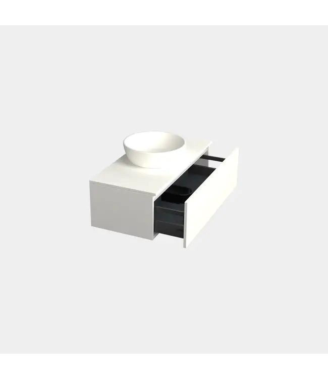 Badkamermeubel met Topblad Lepor Mat Wit 100cm MDF 1 sofclose lade