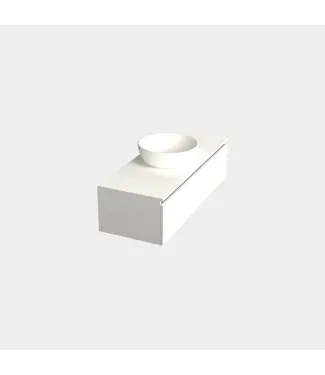 DutchLine Badkamermeubel met Topblad Lepor Mat Wit 120cm MDF 1 sofclose lade