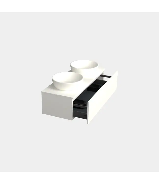 Badkamermeubel met Topblad Lepor Mat Wit 120cm MDF 1 sofclose lade