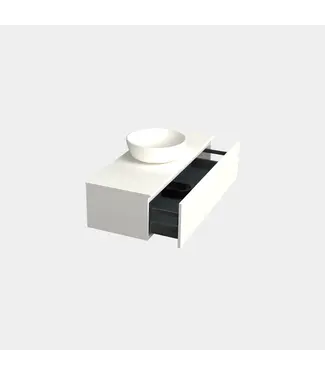 DutchLine Badkamermeubel met Topblad Lepor Glans Wit 120cm MDF 1 sofclose lade