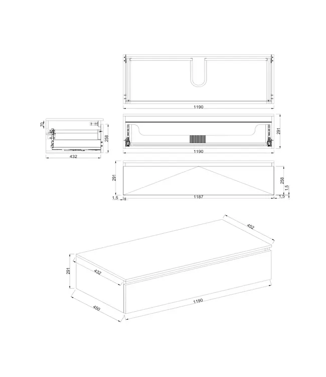 Badkamermeubel met Topblad Lepor Glans Wit 120cm MDF 1 sofclose lade