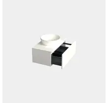 Badkamermeubel met Topblad Lepor Glans Wit 80cm MDF 1 sofclose lade