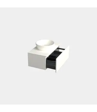 DutchLine Badkamermeubel met Topblad Lepor Glans Wit 80cm MDF 1 sofclose lade