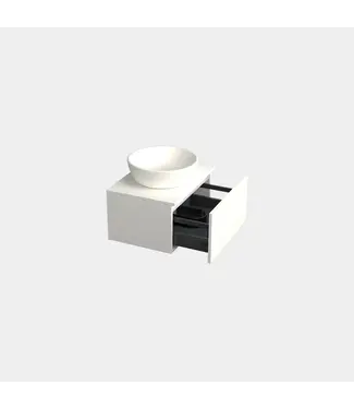 DutchLine Badkamermeubel met Topblad Lepor Glans Wit 60cm MDF 1 sofclose lade