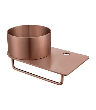 DutchLine Fontein Planchet met waskom Carina Geborsteld Koper 36x21x16cm - met kraangat