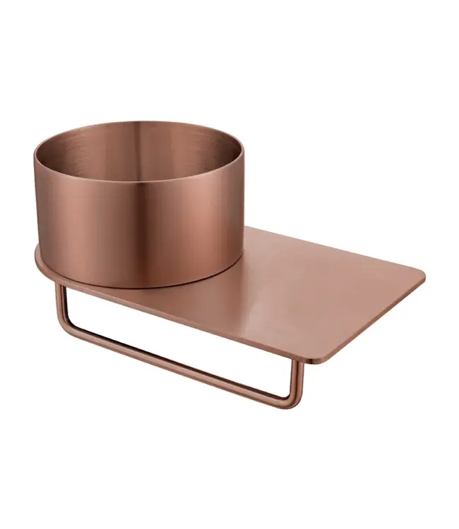 Fontein Planchet met waskom Carina Geborsteld Koper 36x21x16cm - Zonder Kraangat