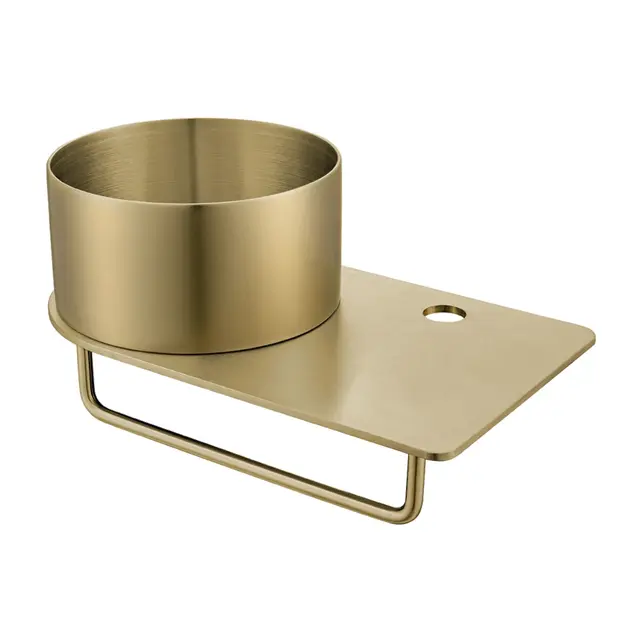 Fontein Planchet met waskom Carina Geborsteld goud 36x21x16cm - Zonder Kraangat