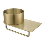 Fontein Planchet met waskom Carina Geborsteld goud 36x21x16cm - Met Kraangat