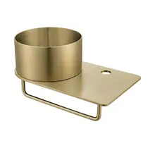 Fontein Planchet met waskom Carina Geborsteld goud 36x21x16cm - Met Kraangat