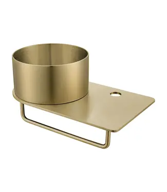 DutchLine Fontein Planchet met waskom Carina Geborsteld goud 36x21x16cm - Met Kraangat