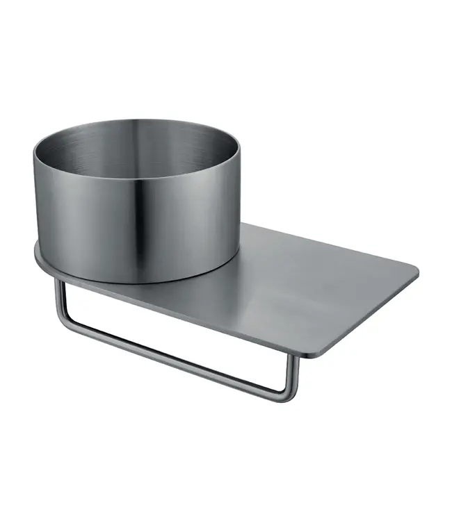 Fontein Planchet met waskom Carina Gunmetal 36x21x16cm - Met Kraangat