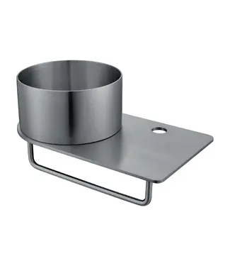 DutchLine Fontein Planchet met waskom Carina Gunmetal 36x21x16cm - Met Kraangat