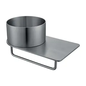 Fontein Planchet met waskom Carina Gunmetal 36x21x16cm - Zonder Kraangat