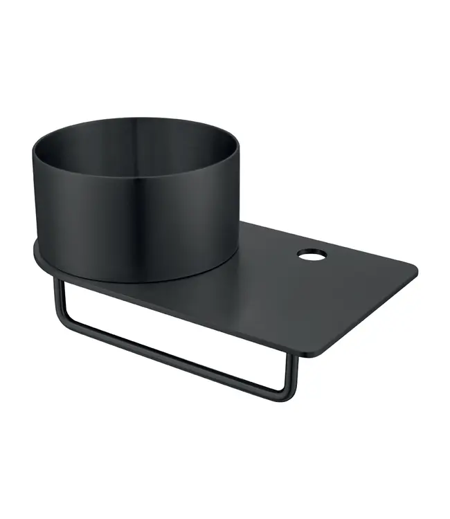 Fontein Planchet met waskom Carina Mat Zwart 36x21x16cm  zonder kraangat